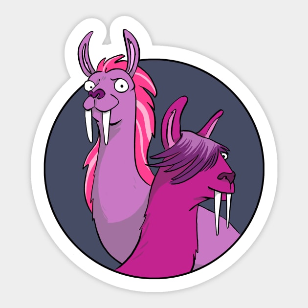 Saber-toothed llama Sticker by ctupa